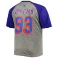 thumbnail image 3 of Men's Fanatics Mika Zibanejad Heather Gray/Blue New York Rangers Big & Tall Contrast Raglan Name & Number T-Shirt, 3 of 3