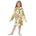 thumbnail image 6 of FORMRS Niños Bathrobe Unisex Hooded Robe Soft Plush Pajamas Sleepwear, Size 10-12T, Oranges Watercolor, 6 of 7