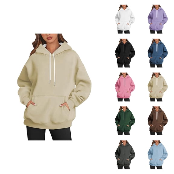Women's Basic Hoodie Fall Winter Trendy Hooded Sweatshirt with Pockets Pullover Top