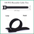 thumbnail image 2 of Cable Cable Ties Reusable Fastening, 6-Inch Adjustable Straps, Microfiber Cable Organizer Wire Ties Black 100pcs, 2 of 5
