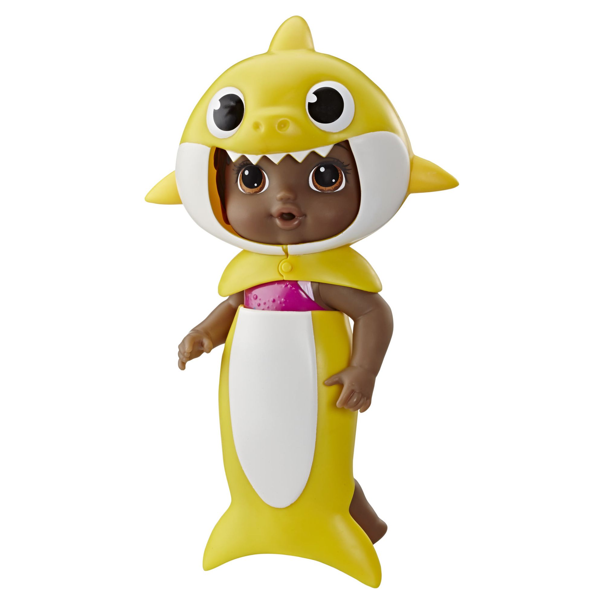 Baby Alive: Baby Shark 4-Inch Doll Black Hair, Brown Eyes with Tail and Hood Kids Toy for Boys and Girls - image 3 of 9
