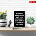 thumbnail image 3 of 1pc Metal Wall Sign, 8x12 In, featuring a humorous quote about patience and gift cards, Rustproof & UV Protected for Long-lasting Use, Perfect for Home, Office, Cafe, Kitchen, or Bar Decor, 3 of 7