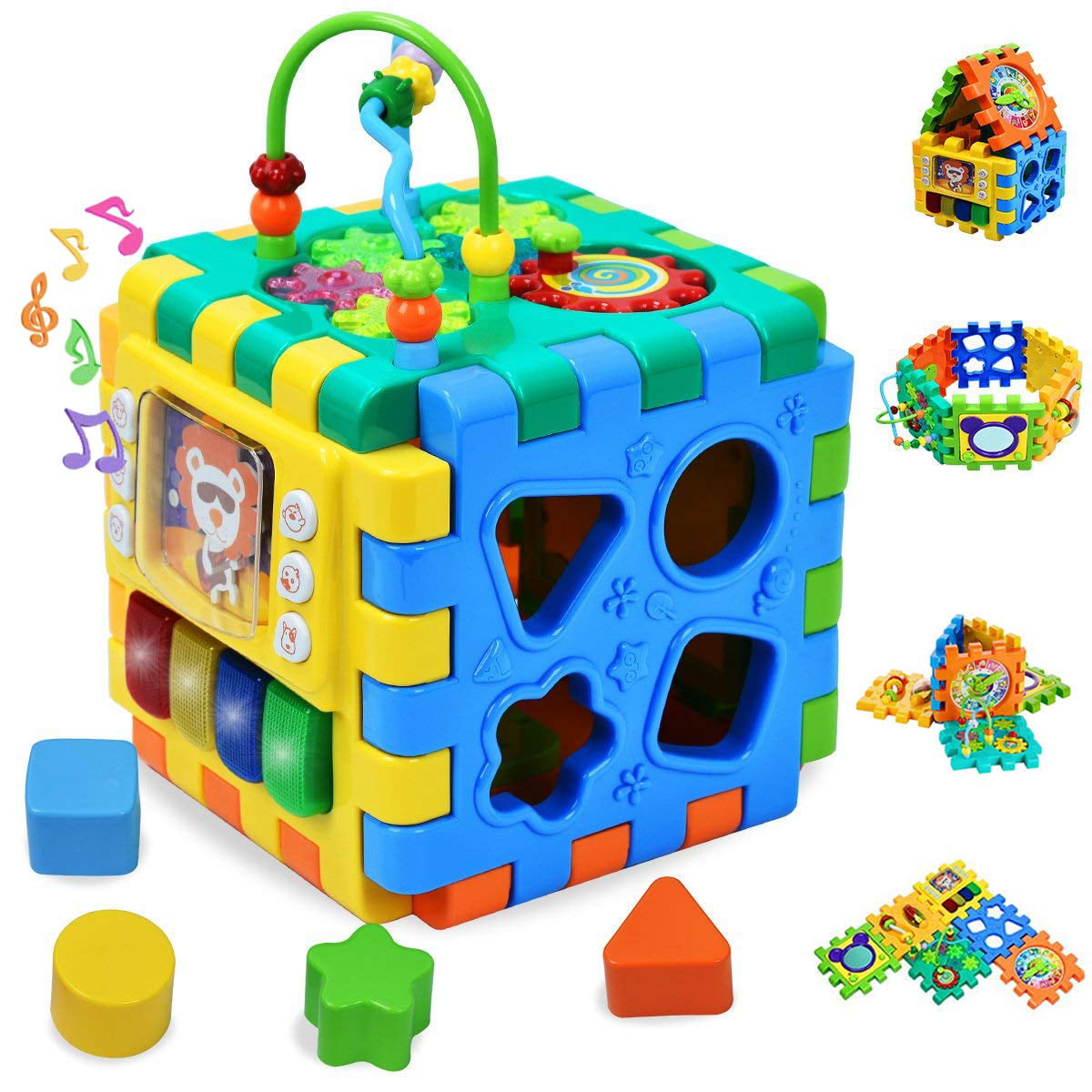 Details about   Montessori Number and Shape Blocks Cube Early Sensory Toys for 1-2 Years Old 