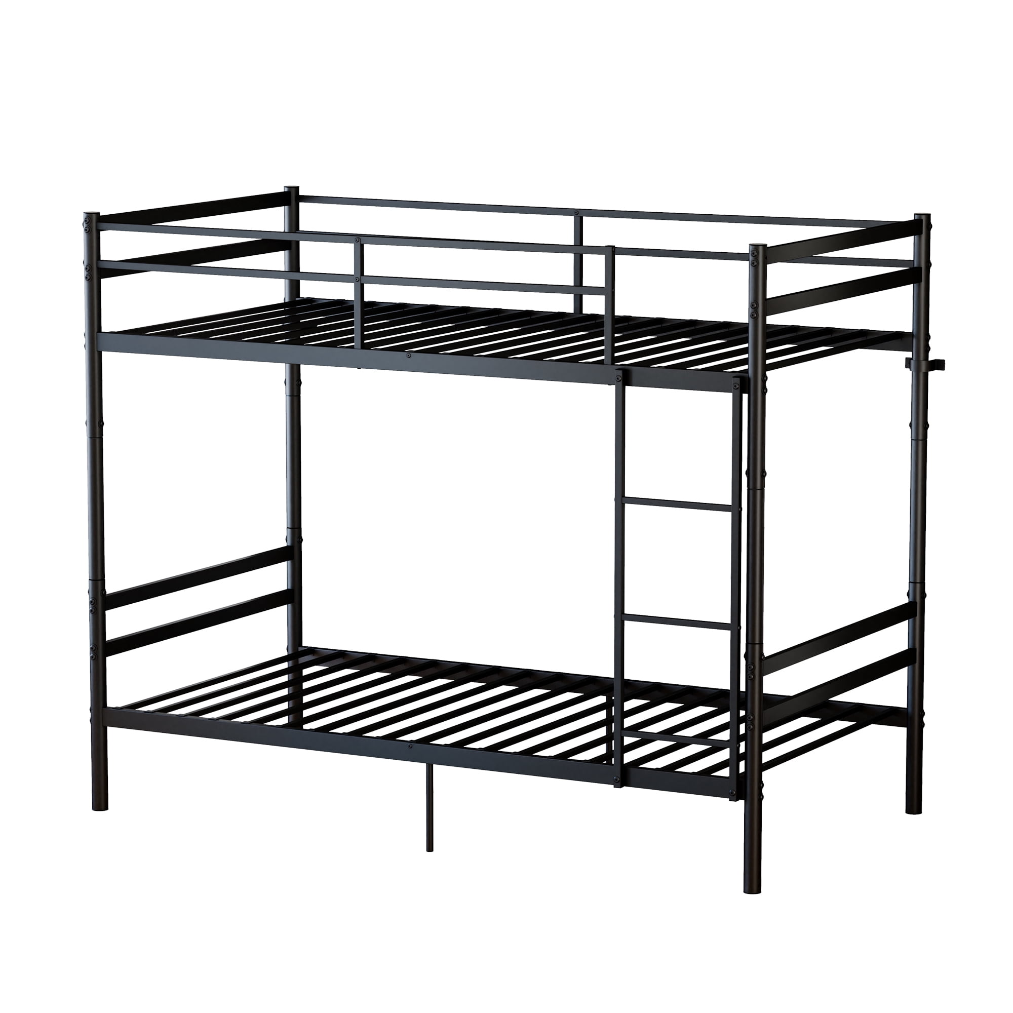 Mintazer Convertible Twin Over Twin Metal Bunk Bed, Separable into 2 Single Twin Beds, Black
