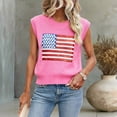 thumbnail image 2 of DHFJKG Summer Sweaters For Women Tank Tops American Flag Loose Fit Sleeveless Round Neck Knit Shirts Casual Clothes Trendy Top, 2 of 7