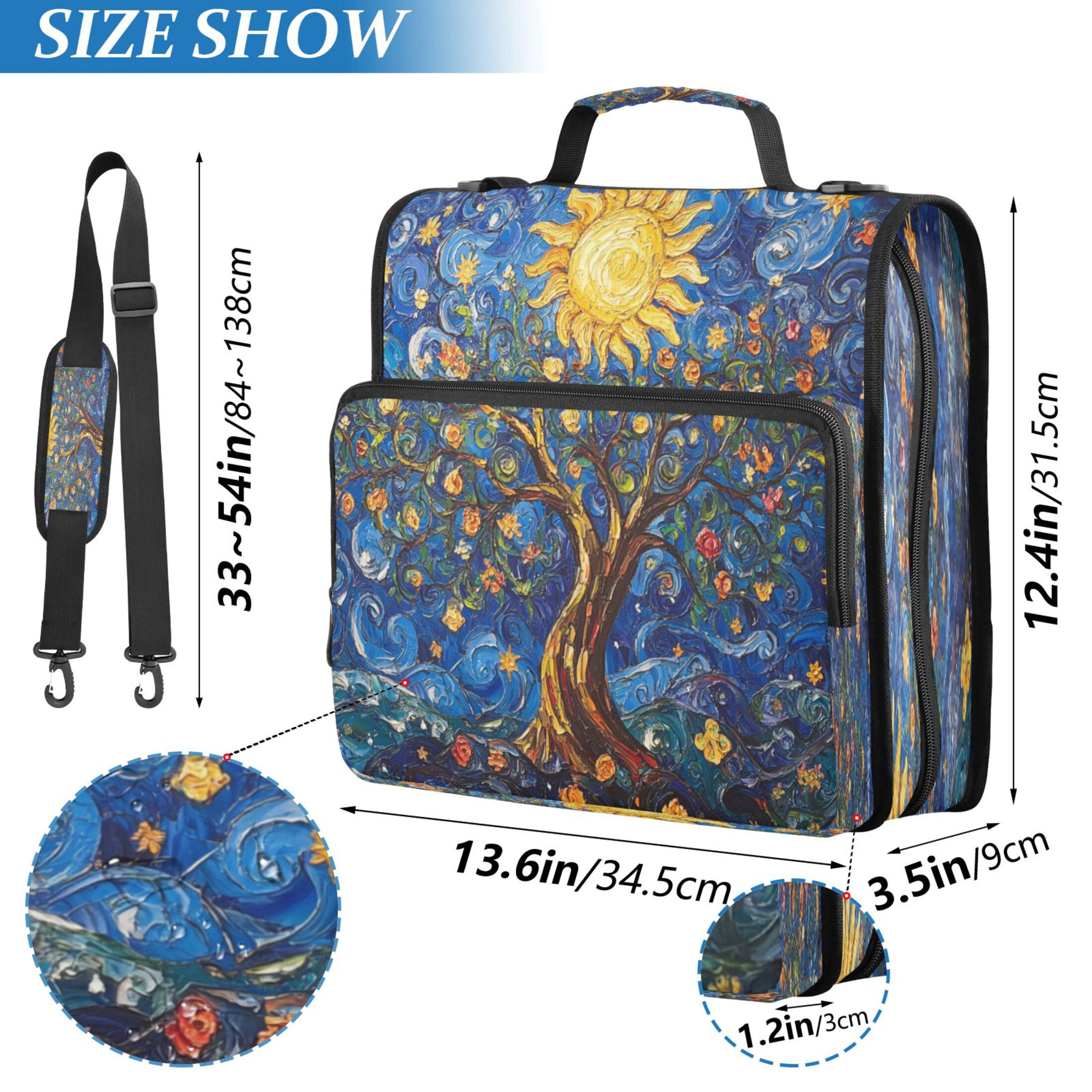 YAZAOO Zipper Binder trapper keeper Documents Organized Design Radiant Trees Of Life Printed