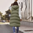 thumbnail image 6 of Jacenvly Winter Women's Long Down Vest Zipper Puffer Ladies Warm Pocket Hooded Coat Maxi Jacket Activewear Sleeveless Down Parkas, 6 of 7