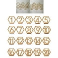 thumbnail image 1 of Wood Table Numbers 1-20 Number Ornament Signs Hollow Design Sign Hexagonal Rustic Wedding Engagement Seat Ornament for Restaurant Catering Embellishments, 1 of 9
