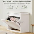 thumbnail image 5 of HOMCOM Shoe Bench with Padded Seat Cushion and Flip-Drawer, Entryway Bench Holds up to 265lb, 24.4x10.2x18.7 Inches, White, 5 of 9
