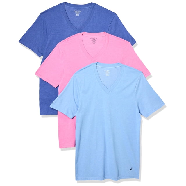 Pack de 3 Remeras de Algodón Jaspeado con Cuello en V para Hombre Nautica