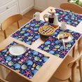 thumbnail image 5 of Coastal Blue Placemats Set of 6 Ocean Starfish Shell Conch Watercolor Place Mats Indoor Wipeable Table Mats Washable Cloth Dining Table Placemats for Kitchen Holiday Party Home Decor 13x19 Inch, 5 of 9