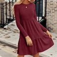 thumbnail image 6 of Zunfeo Long Sleeve Dress for Women Warm Knit Fall Dress Soft Pleated Midi Dress for Winter Christmas Gift, 6 of 6