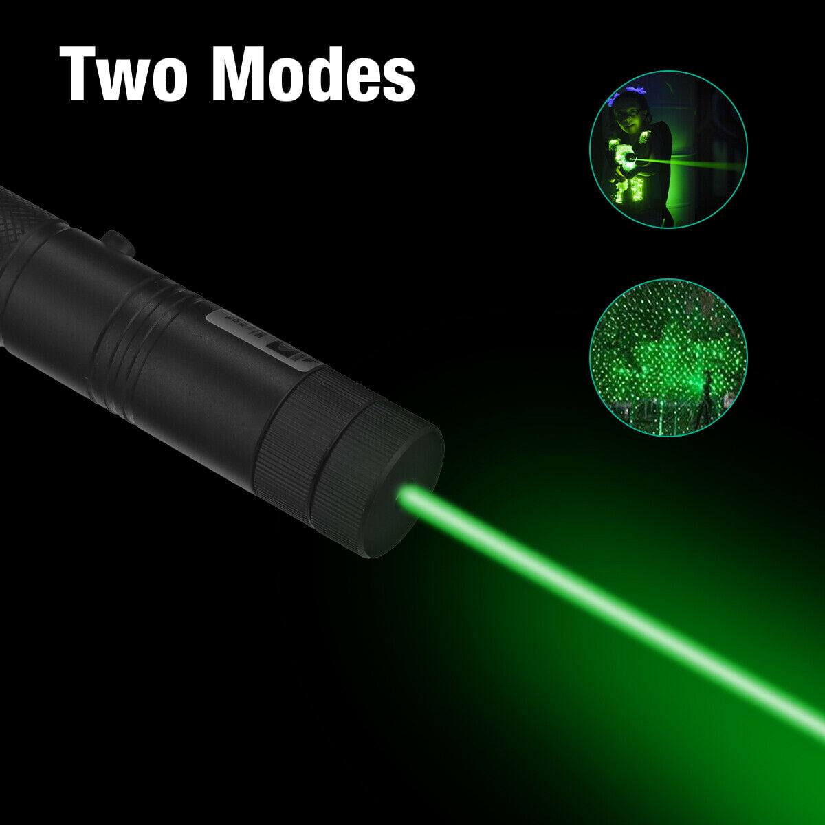 Pack of 2 900Miles Green Laser Pointer 532nm 18650 Lazer Toys+Batt+Char+Star Cap 