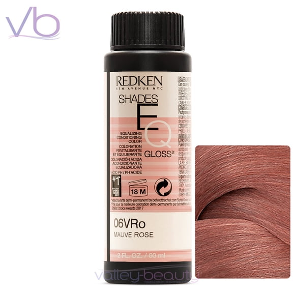 Redken Shades EQ Demi-Permanent Equalizing Conditioning Color Gloss, Ammonia-Free (06VRo (6VRo) - Mauve Rose)