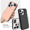thumbnail image 4 of Compatible iPhone 14 Pro Case Wallet Case with Card Holder Hard PC Soft TPU Bumper Anti-Scratch Anti-Drop Protective Slim Card Slot Cover for iPhone 14 Pro 6.1 Inch-Rose Gold, 4 of 13
