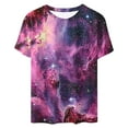 thumbnail image 5 of Save On Starry Sky Tunic Tops for Women Tie Dye Print Tee Shirts Round Neck Gradient T-Shirts Loose Short Sleeve Shirts T-Shirts Summer Casual Comfy Blouse 2025, 5 of 5