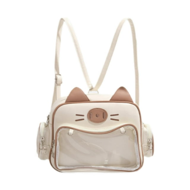 MERIGLARE Cat Ita Bag Clear Window Crossbody Purse for Anime Display Pin Display Party Khaki