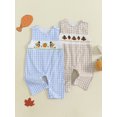 thumbnail image 3 of BemeyourBBs Baby Boy Thanksgiving Romper Turkey Embroidery Round Neck Jumpsuit, 3 of 9