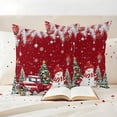 thumbnail image 3 of Red Christmas Outdoor Waterproof Pillow Covers, Xmas Snowman Truck Tree Balls Decorative Square Throw Pillowcase Sofa Cushion Sham for Patio/Couch/Chair, 26"x26" 2 Pack, 3 of 8