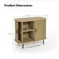 thumbnail image 3 of LuxenHome 35" Mid Century Modern Accent Cabinet, Small Buffet Cabinet with Sliding Door, Oak, 3 of 8
