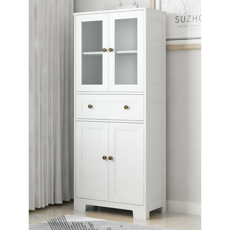 Dropship Bathroom Storage Cabinet, Tall Storage Cabinet With Two