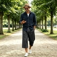 thumbnail image 6 of Mens Baggy Sweat Shorts Gym Athletic Basketball Summer Workout Lounge Beach Drawstring Shorts with Big Pockets, 6 of 7