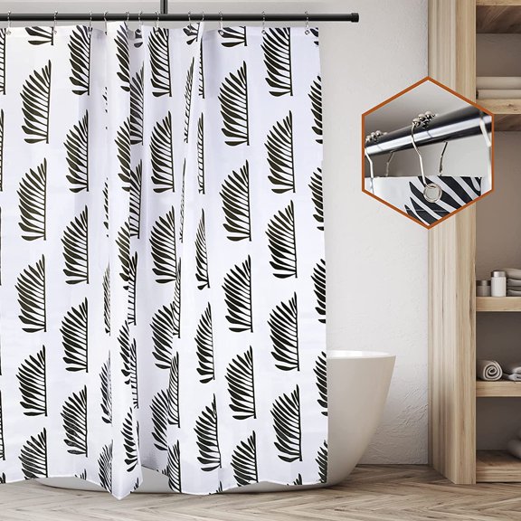 Shower Curtain Set with 12 Metal Hooks, Boho Shower Curtain Water-Resistant (72 x 72 inches) Varato Design