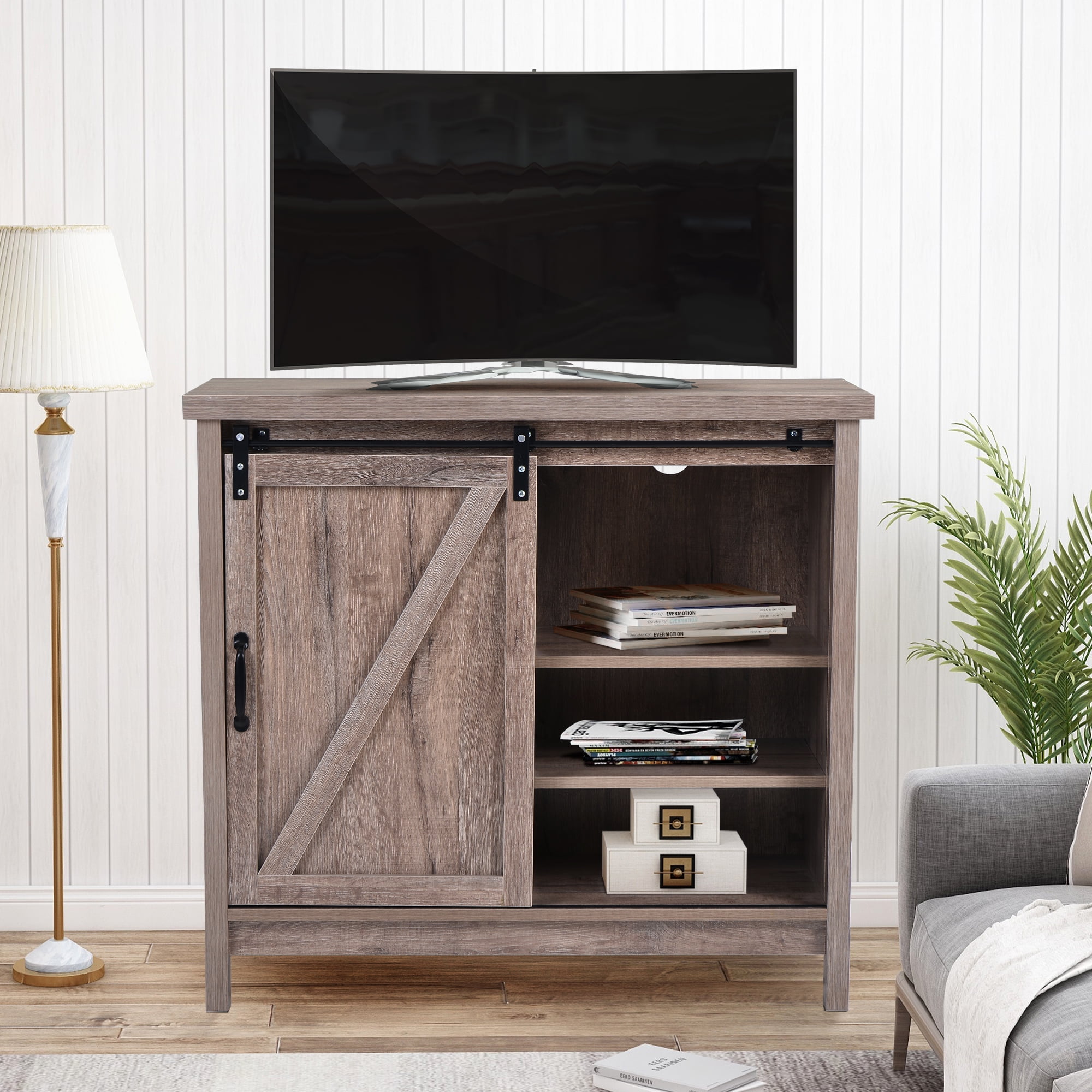 TV Stand Entertainment Center Media Console Furniture Wood Storage Cabinet Color 