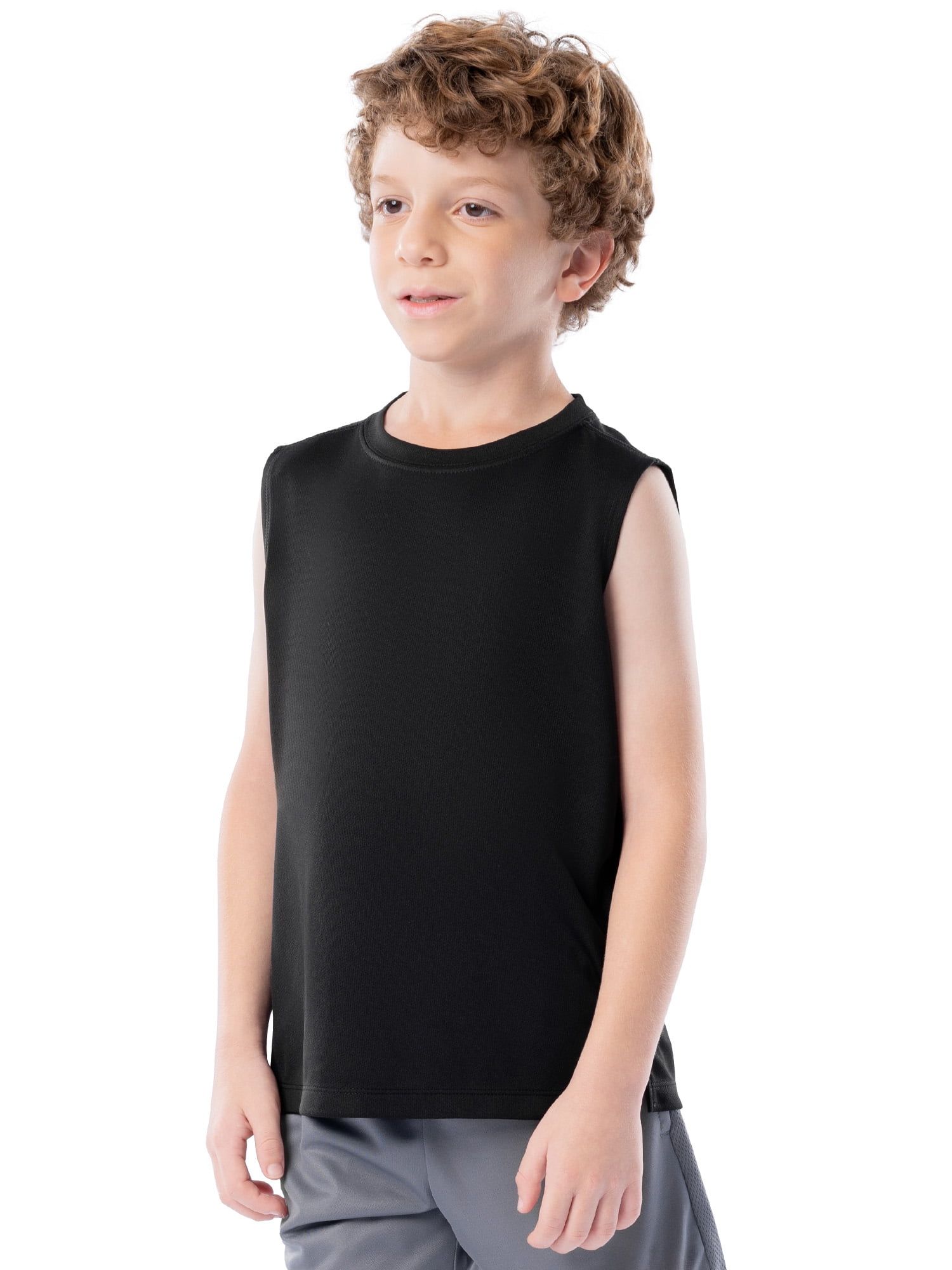 Athletic Works Boy's Core Active Muscle Tank, 2-Pack, Sizes 4-18 & Husky