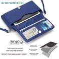 thumbnail image 3 of Peacocktion Cartera Para Mujer Monedero Tarjetero Con Rfid Gran Capacidad Bolso Bandolera Embrague 2 Correas Azul, 3 of 5