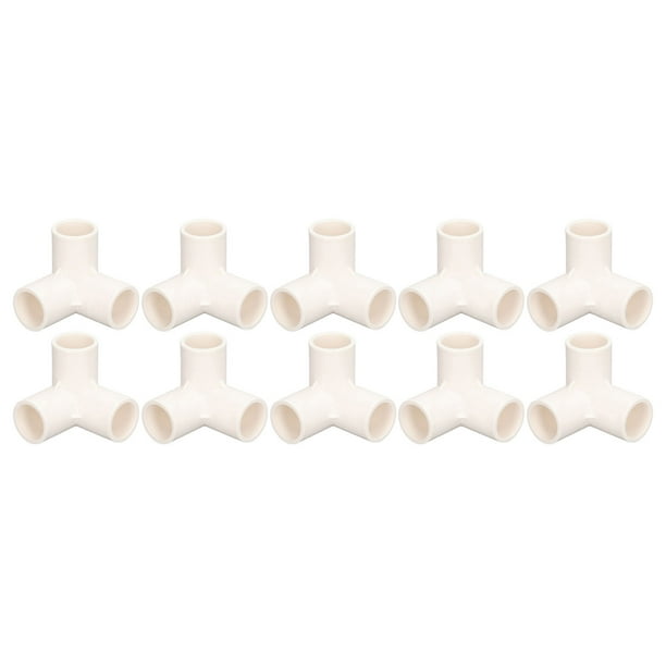 Lot De 10 Raccords Tuyaux PVC 3 Voies Coudés 90° - Connecteurs Plastique Diamètre Intérieur 25mm Intérieur/Extérieur