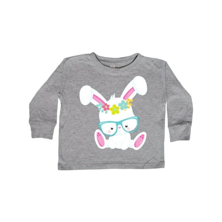 

Inktastic Hipster Bunny Bunny With Glasses Flowers Gift Toddler Boy or Toddler Girl Long Sleeve T-Shirt