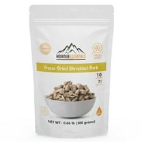 MOUNTAIN ESSENTIALS Freeze Dried Shredded Pork Long Term Storage with 7 Year Shelf Life, 10 Servings Ideal for Camping, Emergency Preparedness and Survival Meals | High Protein Made in USA Pack of 1
