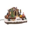 thumbnail image 2 of FG Square Christmas Village Animated Santa's Getaway | Christmas House Collection Accessories Figurines for Christmas Decorations and Gift | Motion and Sound with Multicolor LED Lights, 2 of 6