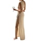 thumbnail image 3 of VISgogo Vestido Largo para Mujer, Hombro Oblicuo Hueco hacia Fuera Color Sólido Vestido de Una Pieza con División Alta VISgogo moda, 3 of 8