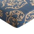 thumbnail image 4 of Hong and Arts Inc. Printed Ultra Soft Rayon from Bamboo All Season Duvet Cover Set with Corner Tie and Hidden Zipper, Gold Damask Navy Blue Navy Blue,, 4 of 5