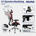 thumbnail image 6 of Nouhaus Ergo3D Ergonomic Office Chair Lumbar Support Mesh Office Chair with 4D Adjustable Armrest, Adjustable Headrest and Wheels, Mesh High Back Home Office Desk Chairs(Burgundy), 6 of 7
