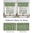thumbnail image 6 of Vintage Forest Green Kitchen Curtain Valances for Windows Farmhouse Short Curtains, Farmhouse Retro Solid Color Linen Texture Rod Pocket Valance Curtain for Bedroom Cafe Living Room 56"x16", 6 of 8