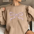 thumbnail image 2 of Tnhcen Women's Casual Bow Print Crewneck Loose Fit Sweatshirt - Plus Size Friendly Long Sleeve Fall Tops S-2XL, 2 of 4