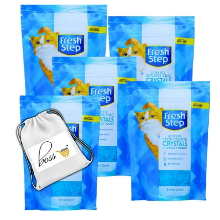 (5) Cat Litter Box Deodorizing Blue Crystals  15oz Bag Fresh Scent Litterbox Freshener Controls Odors Dissolves Over Time Pet-Friendly Odor Control