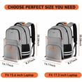 thumbnail image 3 of Ytonet Travel Backpack for Men & Women, Water-Resistant Sports Backpack with Shoe Compartment, Fits 15.6-inch Laptop – Ideal for Workouts, Camping, Hiking, Gray, 3 of 8