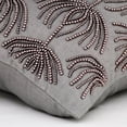 thumbnail image 3 of Pillow Cover, Grey Throw Pillows Cover, Beaded Lotus Throw Pillows Cover, 18x18 inch (45x45 cm) Cushion Covers, Square Cotton Linen Pillowcase, Floral Art Deco Throw - Pearl Harvest, 3 of 7