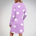 thumbnail image 4 of Sexlip Womens Long Sleeve Polka Dot Midi Dress V Neck Design Soft Fabric Relaxed Silhouette for Office Wear Purple XL, 4 of 7