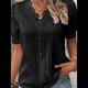 thumbnail image 5 of Blusa Elegante de Encaje con Cuello en V y Corta para Mujer Negro XL, 5 of 8