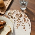 thumbnail image 3 of Brown Orange Eucalyptus Round 13 Inch Placemats Set of 4, Farmhouse Weeping Leaves Linen HeatResistant Non Slip Place Mats for Dining Table, Wipeable Braided Kitchen Table Mats for Housewarming, 3 of 9