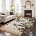 thumbnail image 2 of Vintage Flowers Area Rugs 6'x9', Washable Small Throw Rugs for Kitchen Dining room, Birds Retro Art Elegant Farmhouse Indoor Outdoor Rug Non-Slip Low Pile Carpet Runner Reversible Floor Mats, 2 of 8