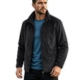 thumbnail image 5 of Men's Winter Jacket Solid Color Long Sleeved Stand Up Collar Zipper Pocket Casual Warm Jacket Black XS, 5 of 9
