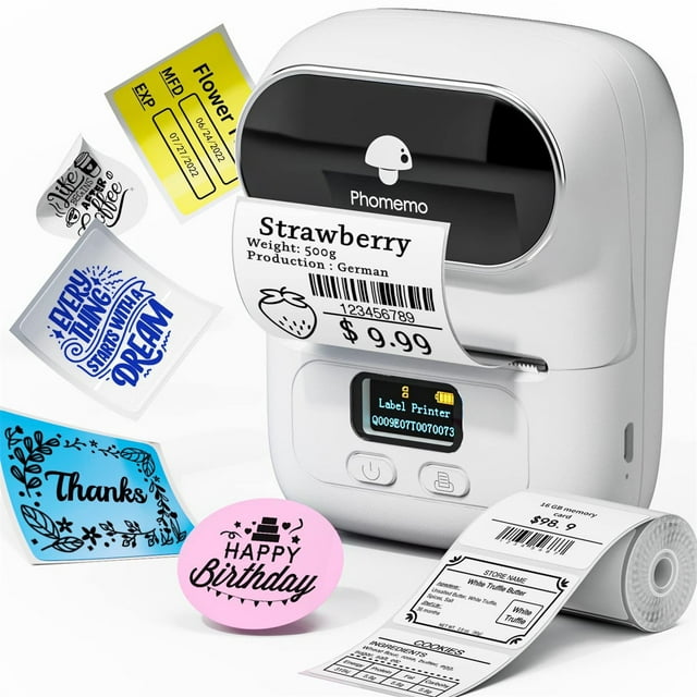 Bluetooth Thermal Label Maker for Small Business,Barcode Printer for Address,Logo,Clothing Labels,Portable Label Printing Machine,label maker,barcode printer,White,1PC