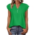 thumbnail image 2 of Fznquz Sleeveless Blouses for Women V Neck Summer Casual Tanks Green Dressy Cap Sleeve Women Shirts, 2 of 9