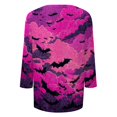 thumbnail image 7 of Trgacdwlo Womens Halloween Shirts Funny Pumpkin Ghost Shirts for Women 3/4 Sleeve Funny Ghost Graphic Festival Fall Women's Tunics, 7 of 7